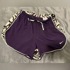 Nike Youth Girls Purple Zebra Print Athletic Shorts